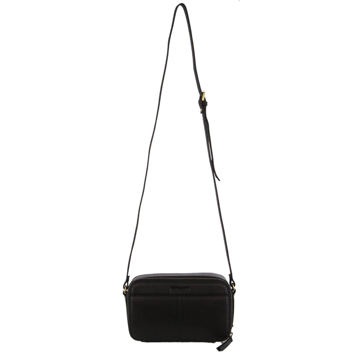 Black Pierre Cardin Leather Crossbody Camera Bag | 3102-IRUXC