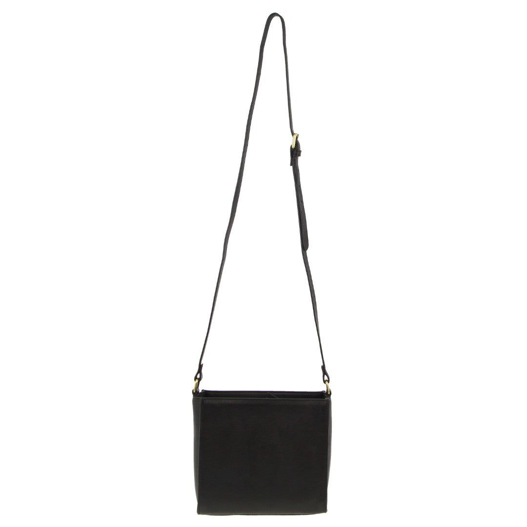 Black Pierre Cardin Leather Diamond Pattern Embossed Cross-Body Bag | 7564-CFTXJ