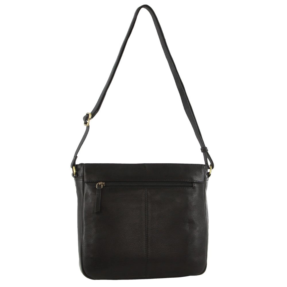 Black Pierre Cardin Leather Embossed Crossbody Bag | 2694-LFUER