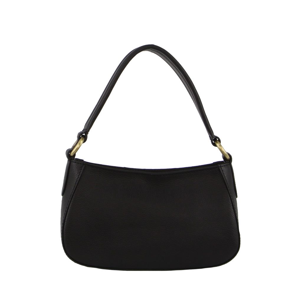 Black Pierre Cardin Leather Flap Over Bag | 9675-GYUSW