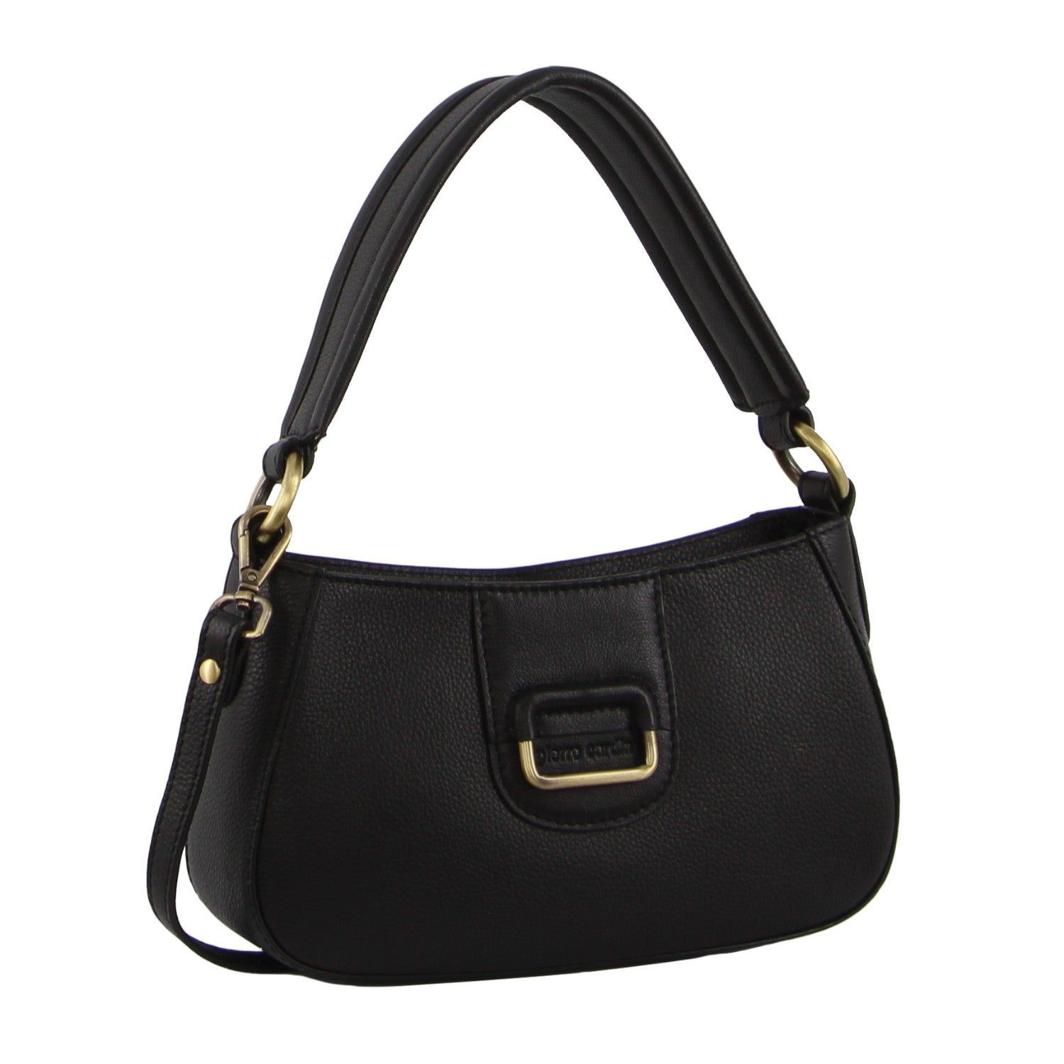 Black Pierre Cardin Leather Flap Over Bag | 9675-GYUSW