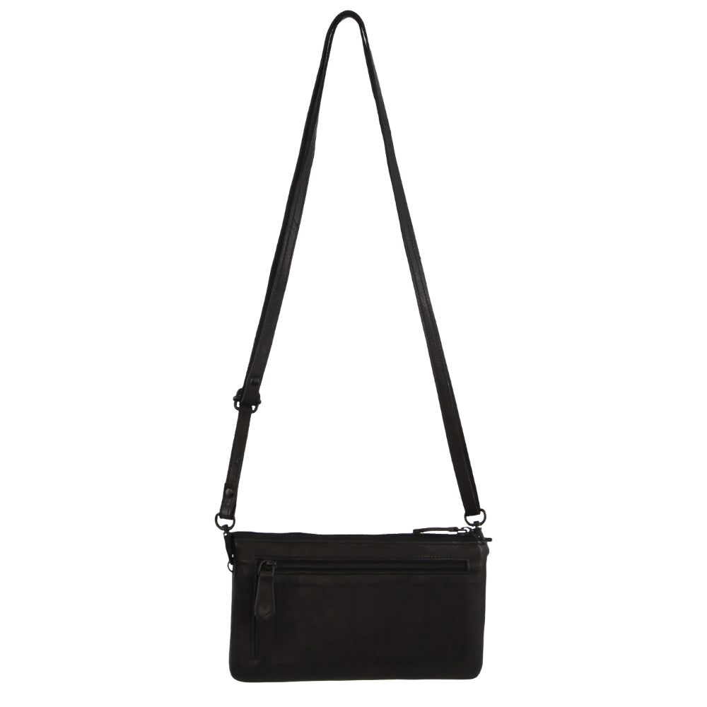 Black Pierre Cardin Leather Multiway Cross-Body Bag | 4935-EYWOB