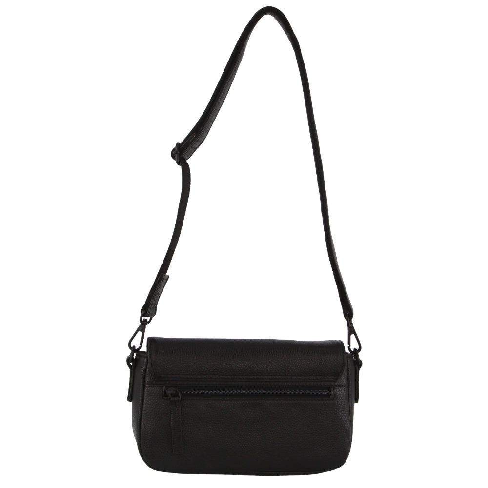 Black Pierre Cardin Leather Pleated Design Crossbody Bag | 9315-ZSKHX