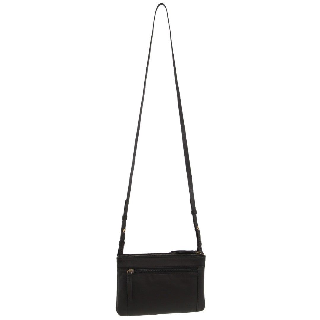 Black Pierre Cardin Leather Pleated Design Crossbody Bag | 0465-QNAHE