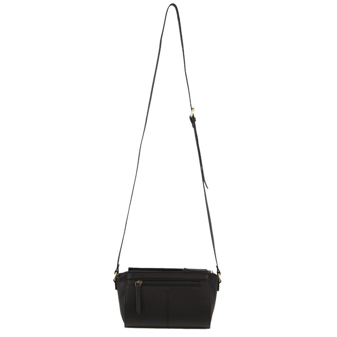 Black Pierre Cardin Leather Pleated Design Crossbody Bag | 4308-MGCQS