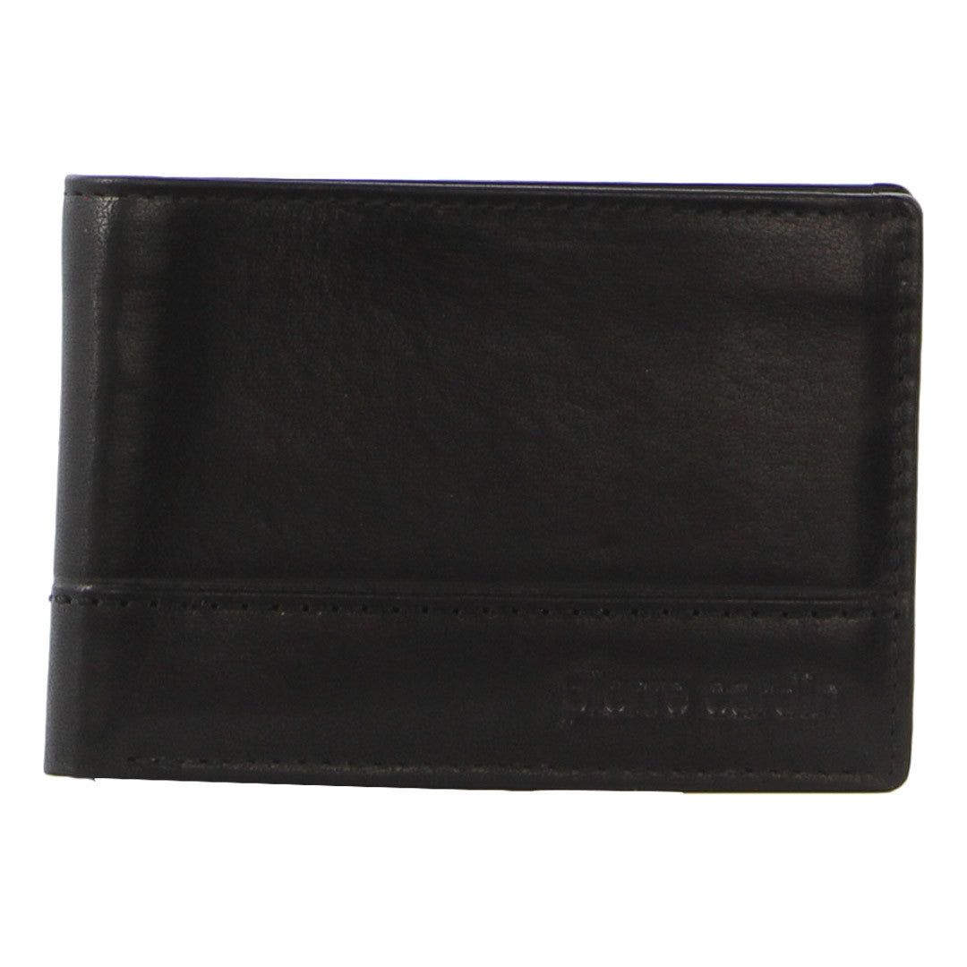 Black Pierre Cardin Leather Slimline Bi-Fold Wallet | 5382-VDUXT