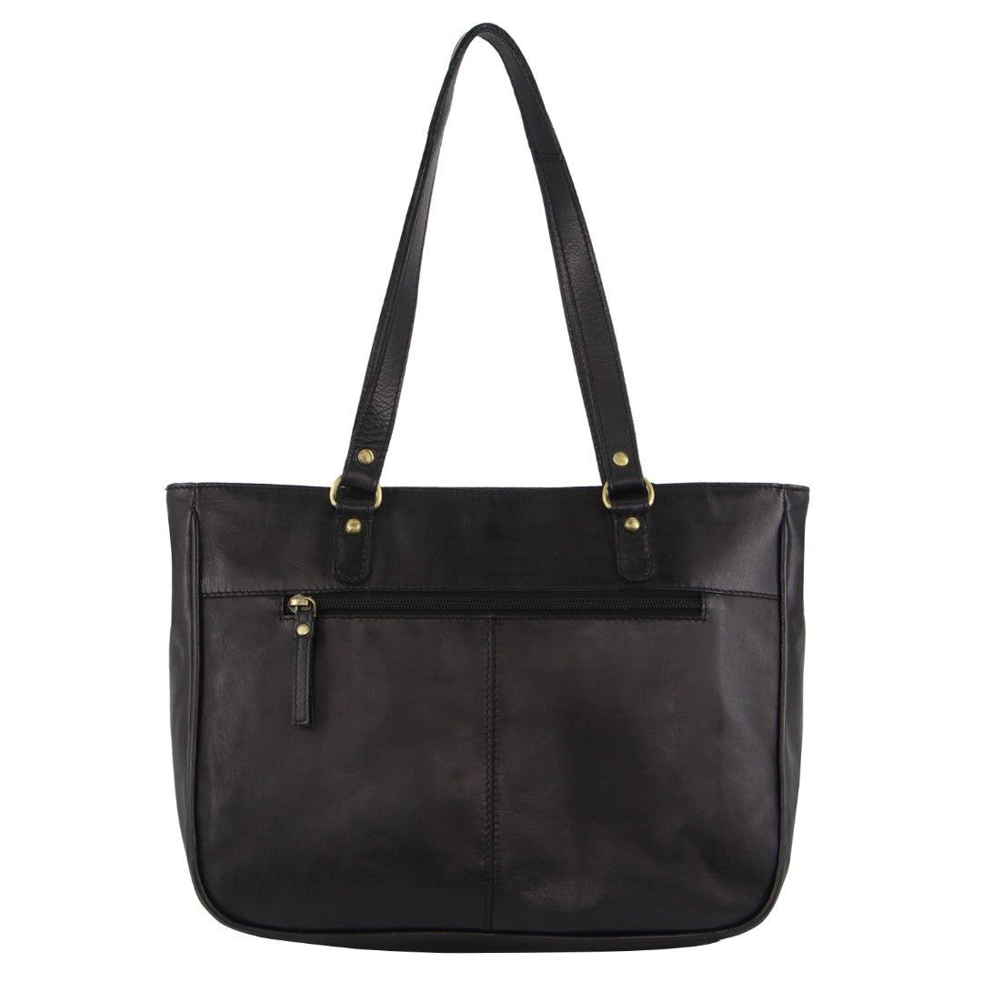 Black Pierre Cardin Leather Stud Detail Tote Bag | 0691-IDXBL