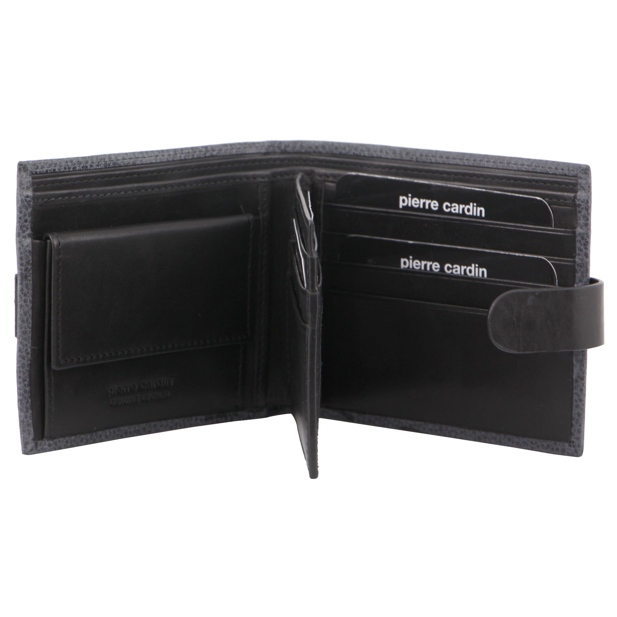 Black Pierre Cardin Leather Tab Wallet | 5620-FJMKY