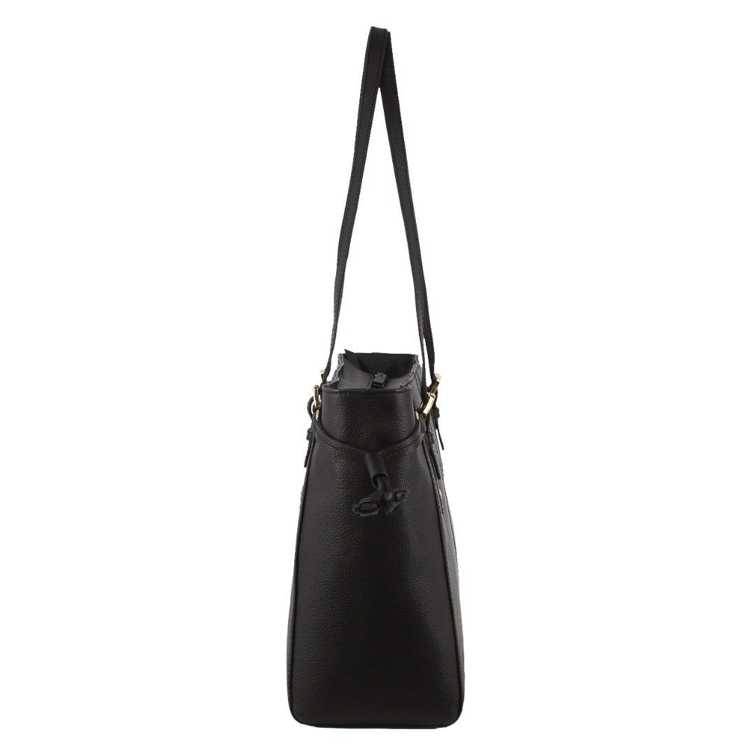 Black Pierre Cardin Leather Tote Bag | 3842-NGZLE