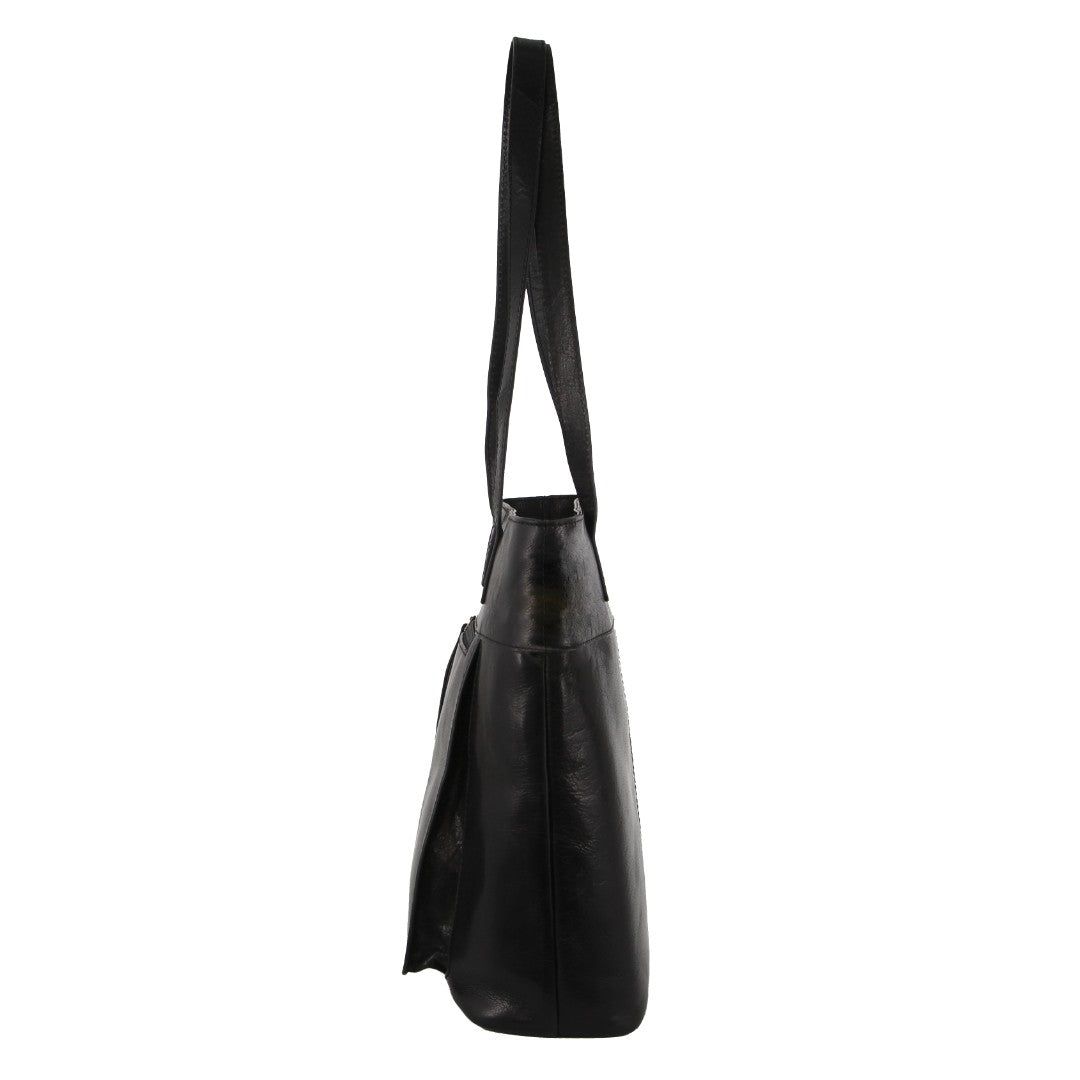 Black Pierre Cardin Leather Tote Bag | 9345-YNXOM