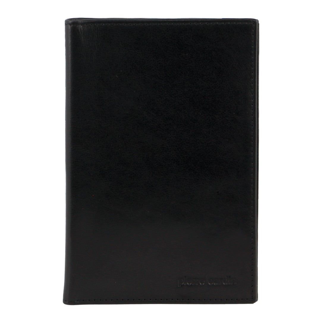 Black Pierre Cardin Leather Travel Passport Wallet | 2496-DBTFR