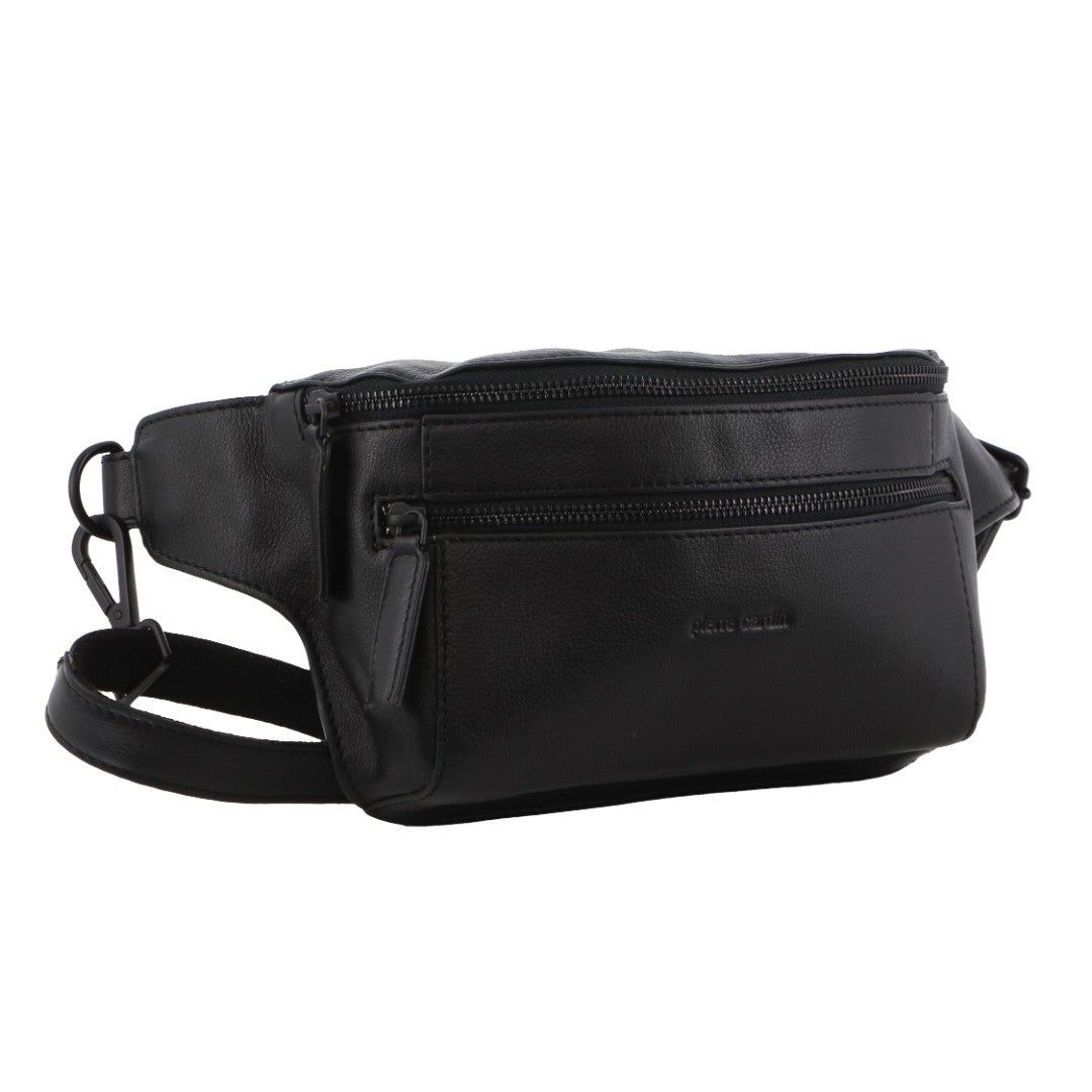 Black Pierre Cardin Pirre Cardin Leather 3-Way Sling Bag | 2483-ESGLT