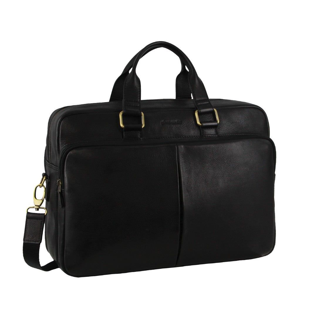 Black Pierre Cardin Rustic Business Computer Bag | 8423-BPOIZ