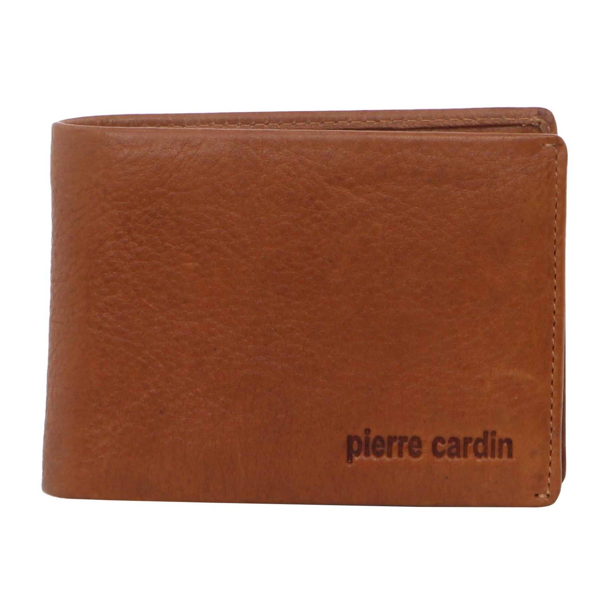 Black Pierre Cardin Rustic Leather Bi-Fold Wallet | 1368-ZTHGM