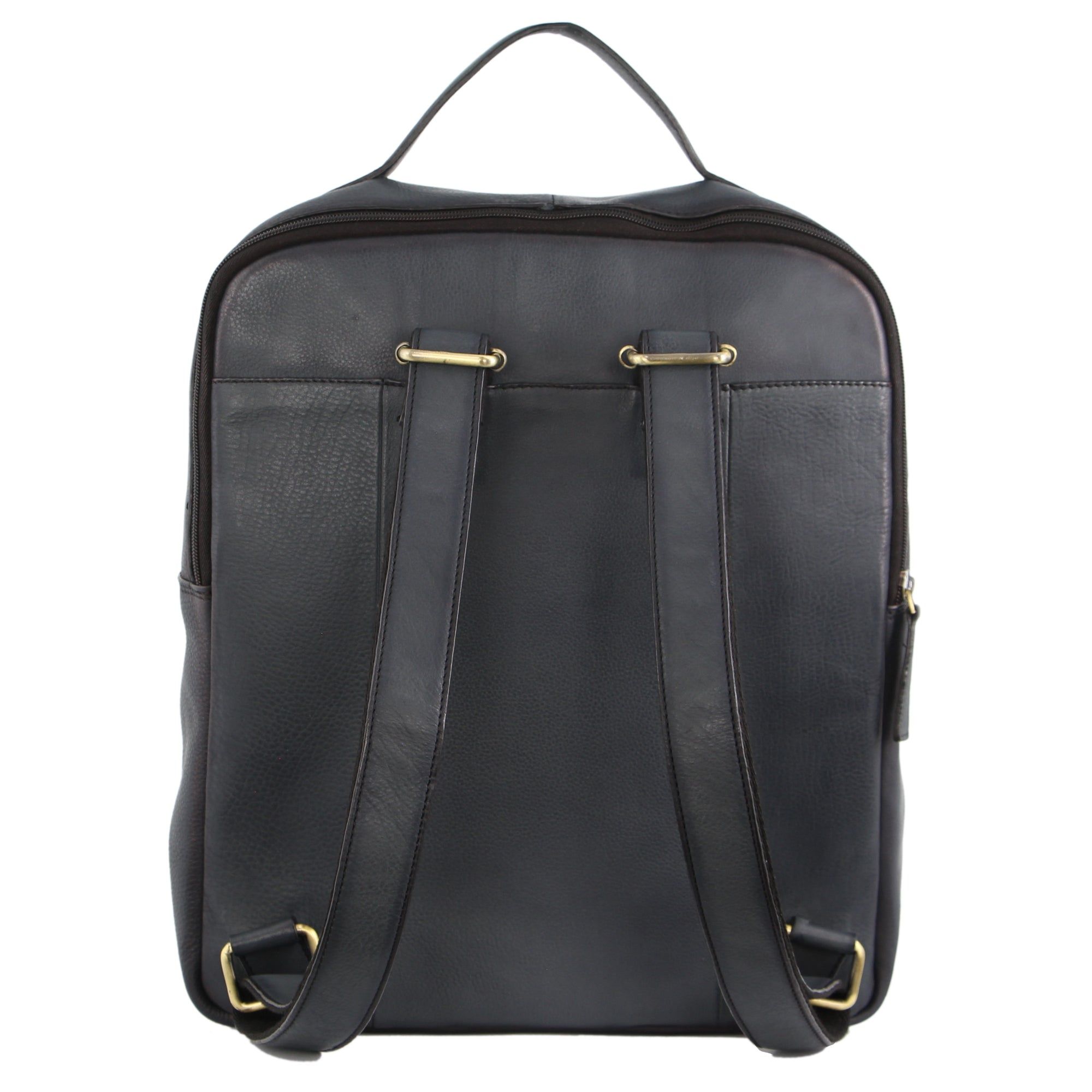 Black Pierre Cardin Rustic Leather Business Backpack Computer Bag | 6851-NLQRY