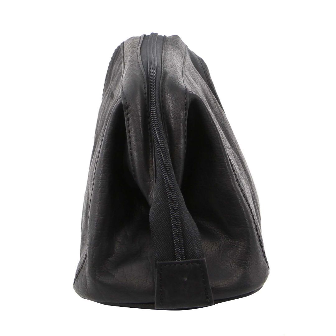 Black Pierre Cardin Rustic Leather Toiletry | 2370-HZTNU