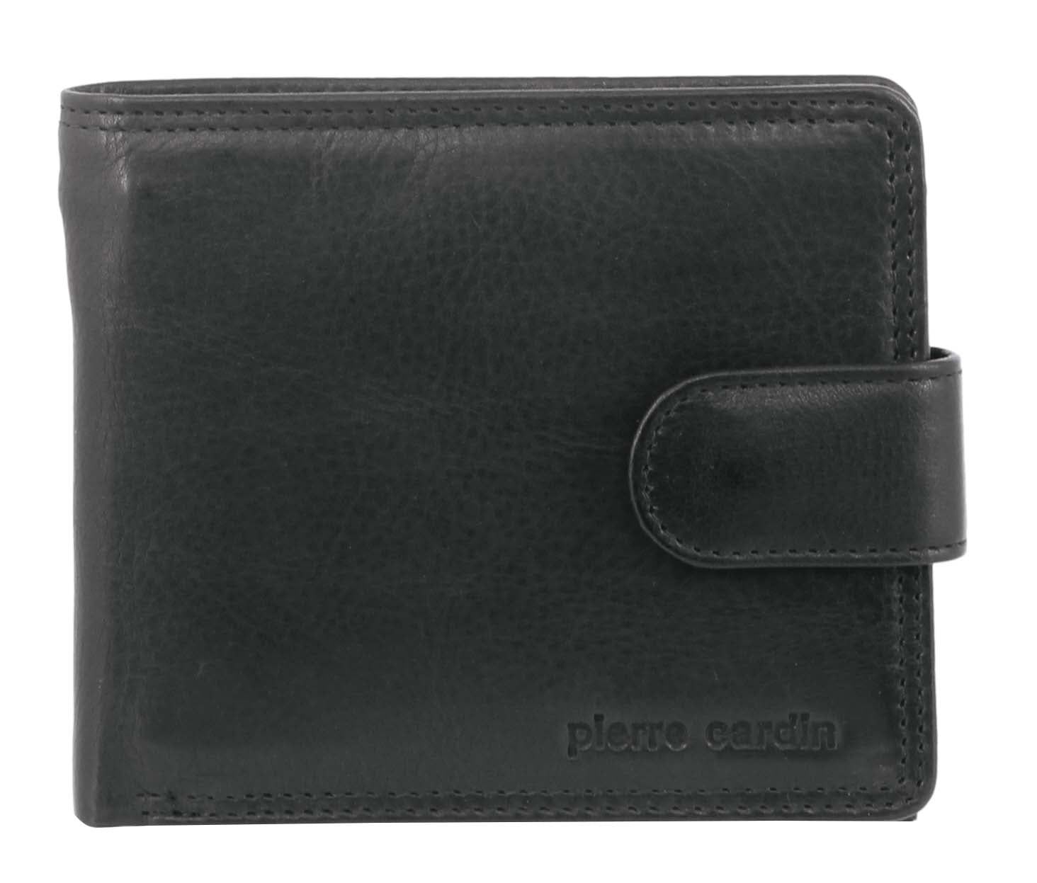 Black Pierre Cardin Rustic Leather Wallet | 1436-QJGVT