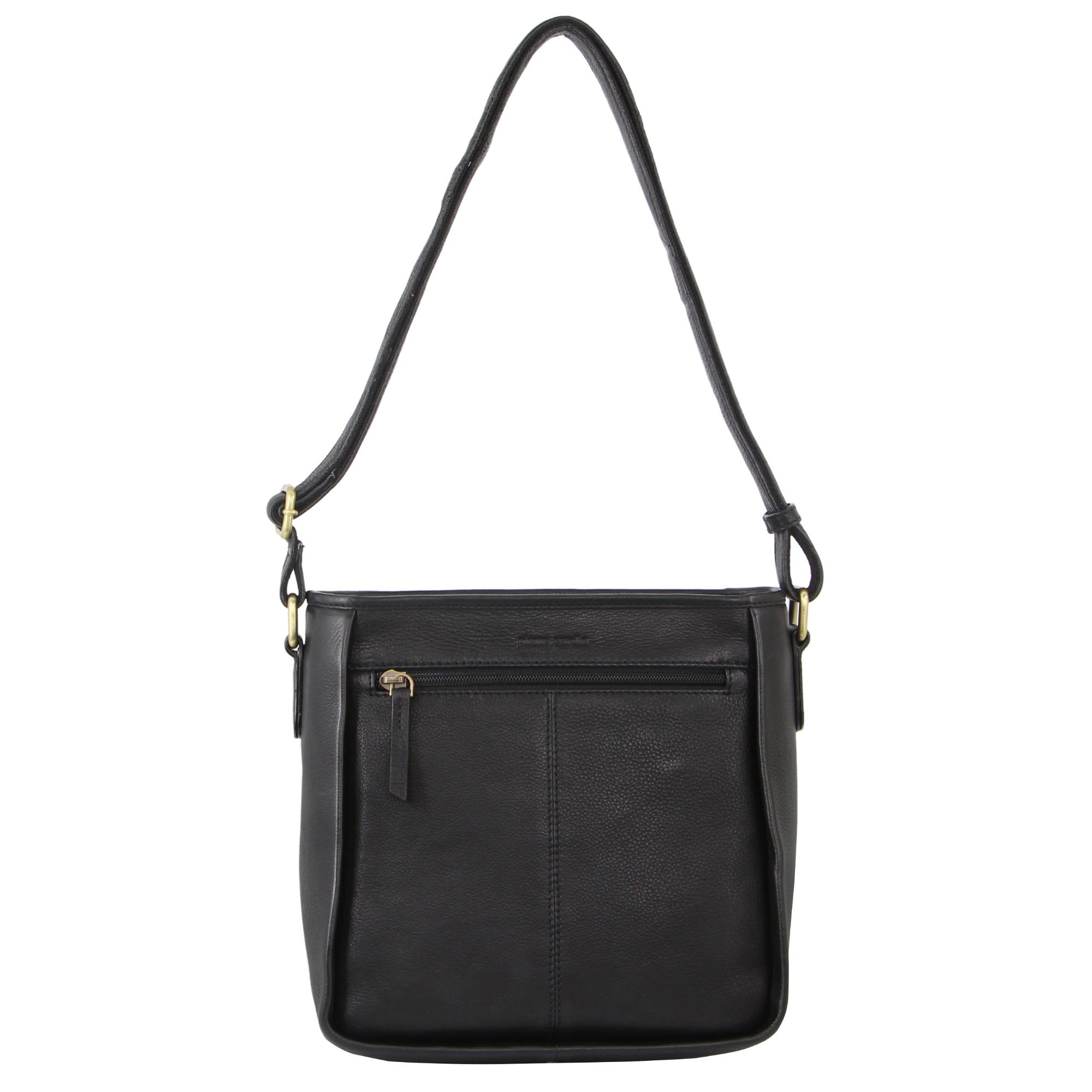 Black Pierre Cardin Woven Embossed Leather Cross-Body Bag | 1485-DOPSZ