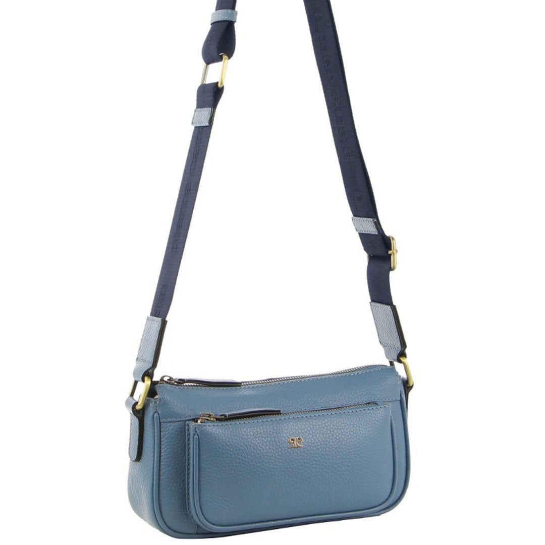 Blue Pierre Cardin Leather Cross-Body Bag | 5031-VKZPB