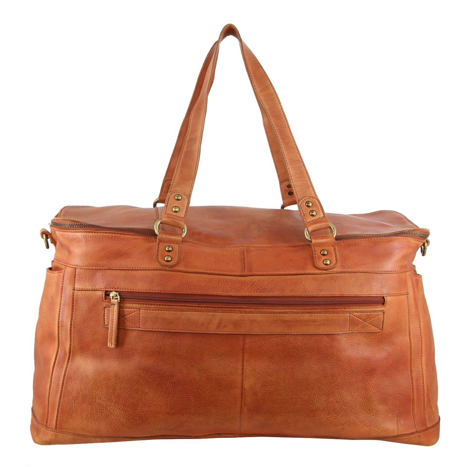 Brown Pierre Cardin Burnished Leather Multi-Compartment Overnight Bag | 8562-TCXOZ