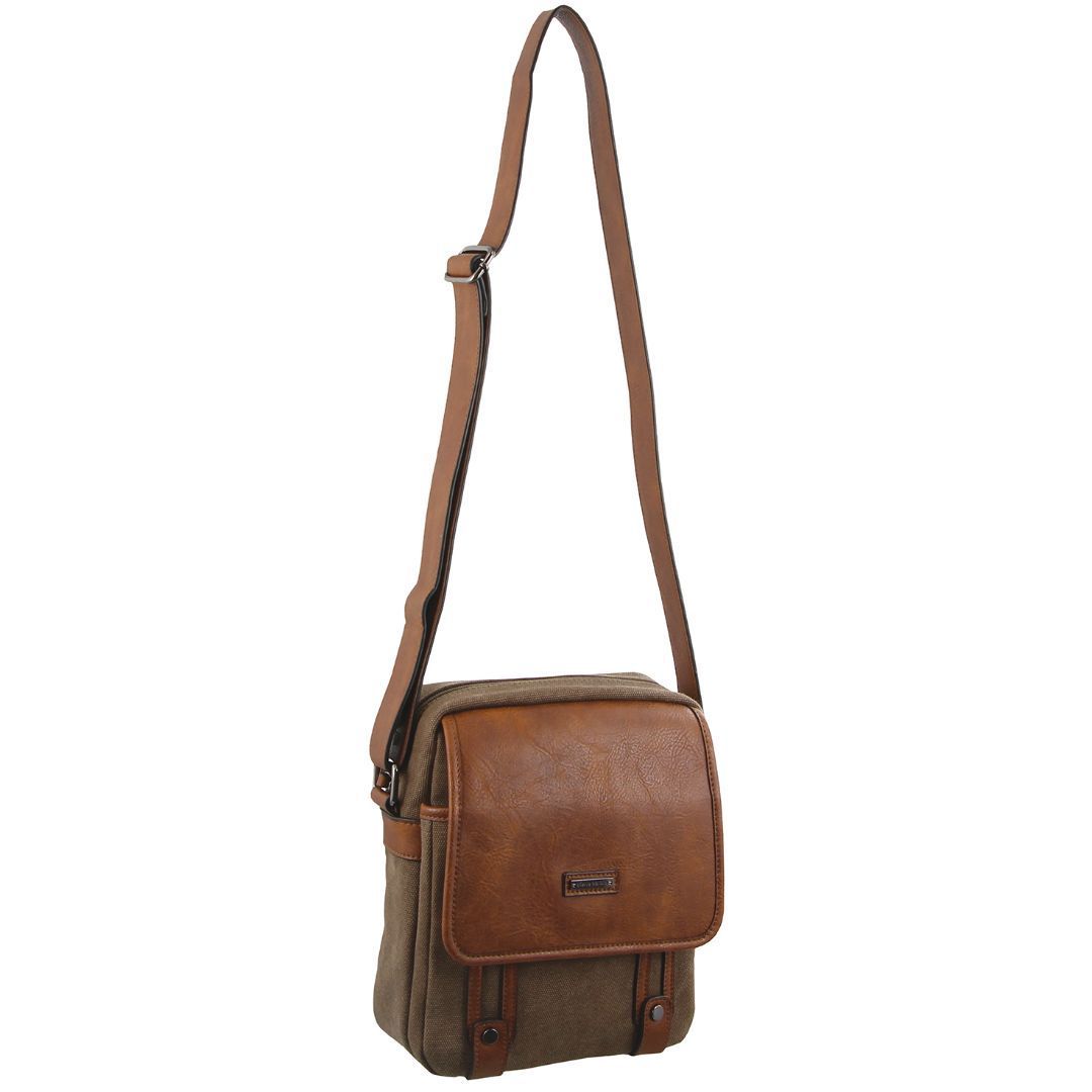 Brown Pierre Cardin Canvas Cross Body Bag | 2431-FBICP