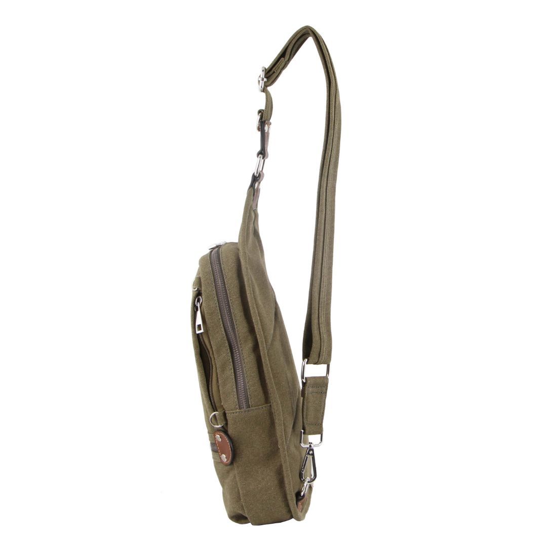 Brown Pierre Cardin Canvas Cross Body Bag | 1546-PVSWM