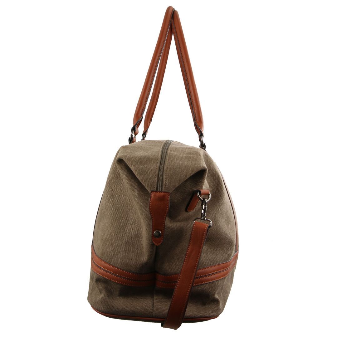 Brown Pierre Cardin Canvas Overnight Bag | 8432-MYJZA