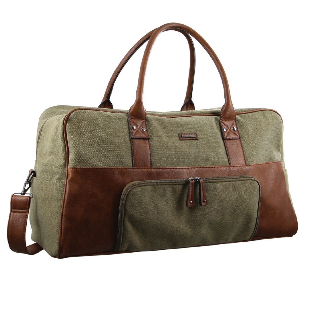 Brown Pierre Cardin Canvas Overnight Bag | 6095-NSEVM