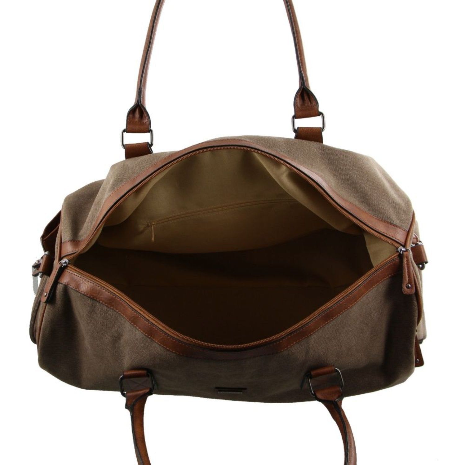 Brown Pierre Cardin Canvas Overnight Duffle Bag | 7483-KRGPV