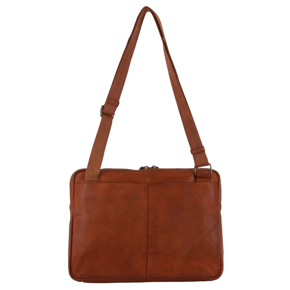 Brown Pierre Cardin Italian Leather Business Computer Bag | 2578-LQORY