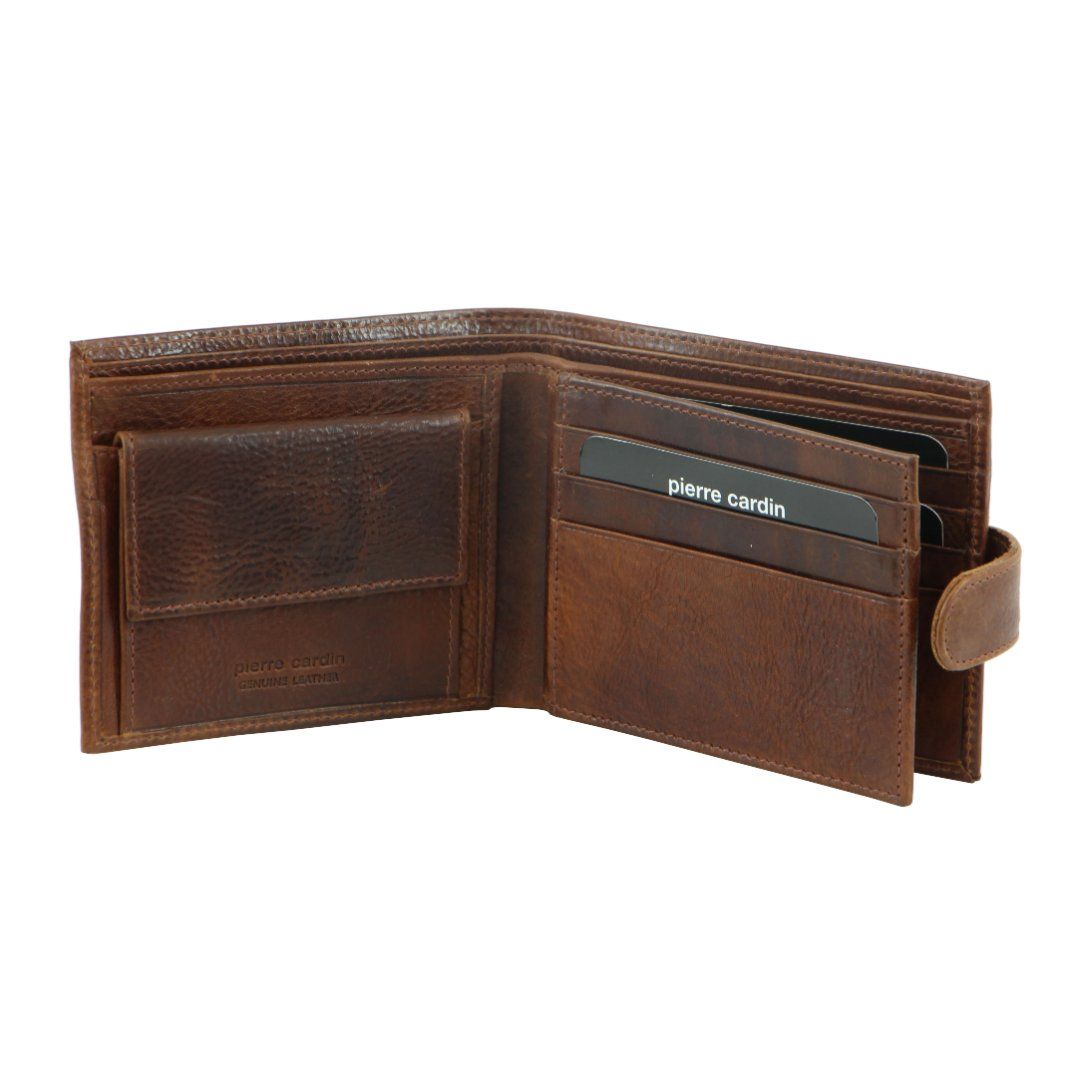 Brown Pierre Cardin Italian Leather Wallet Card Holder | 6805-YNDBQ