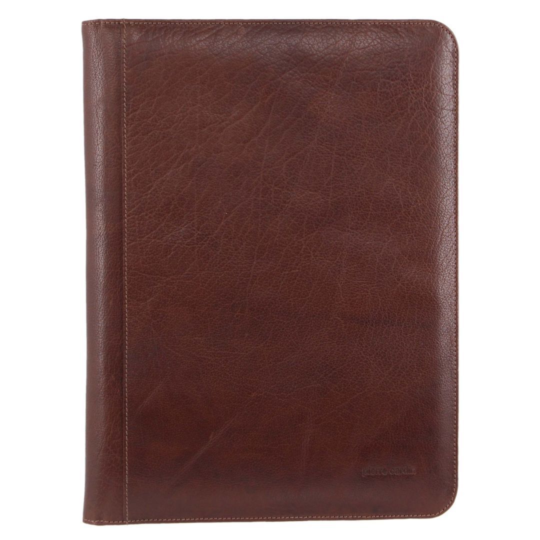 Brown Pierre Cardin Italian Structured Leather Business Compendium | 3745-LWKDO