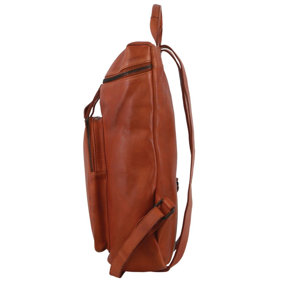 Brown Pierre Cardin Leather Backpack | 2975-OQHST