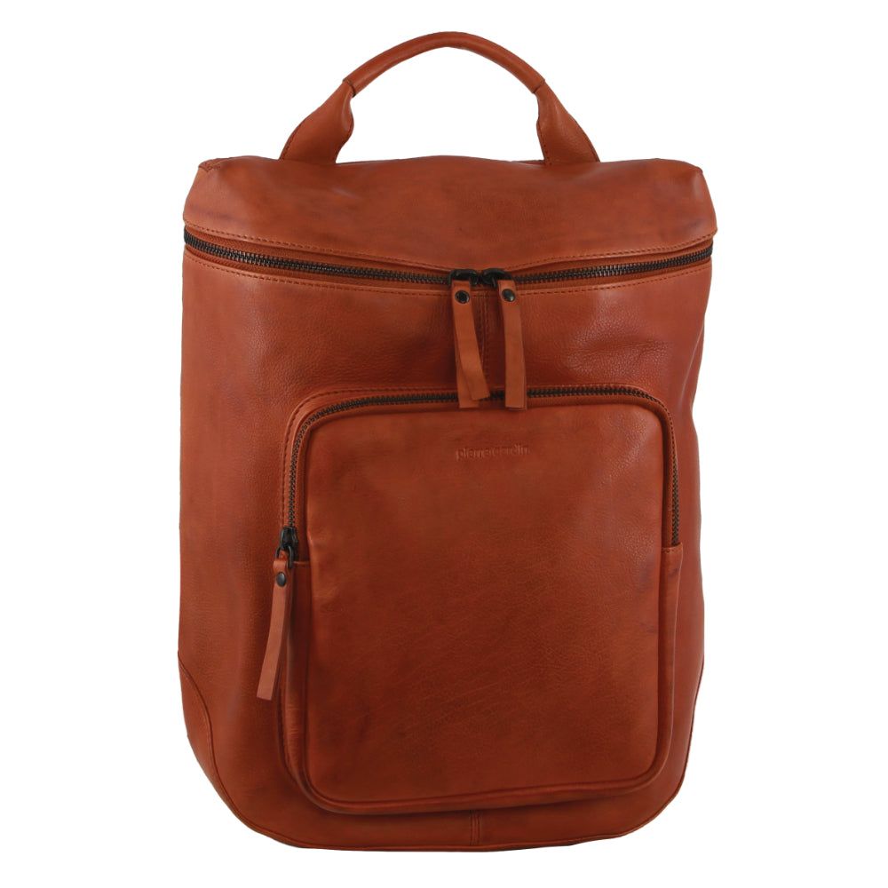 Brown Pierre Cardin Leather Backpack | 2975-OQHST