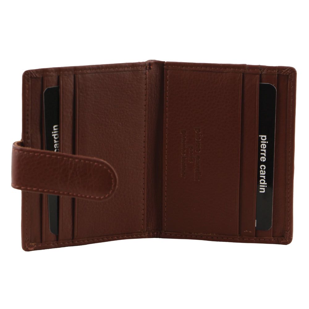 Brown Pierre Cardin Leather Bi-Fold Card Holder Wallet | 6375-ZYTDF