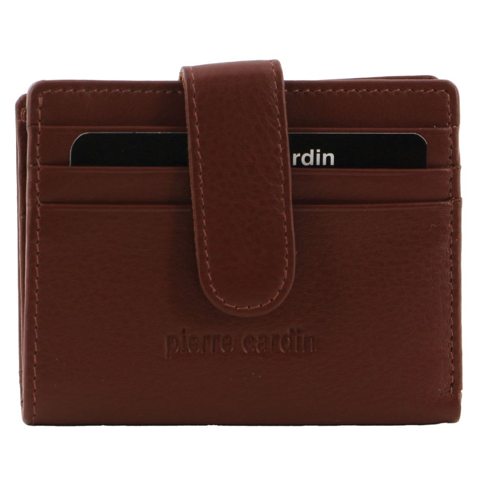 Brown Pierre Cardin Leather Bi-Fold Card Holder Wallet | 6375-ZYTDF