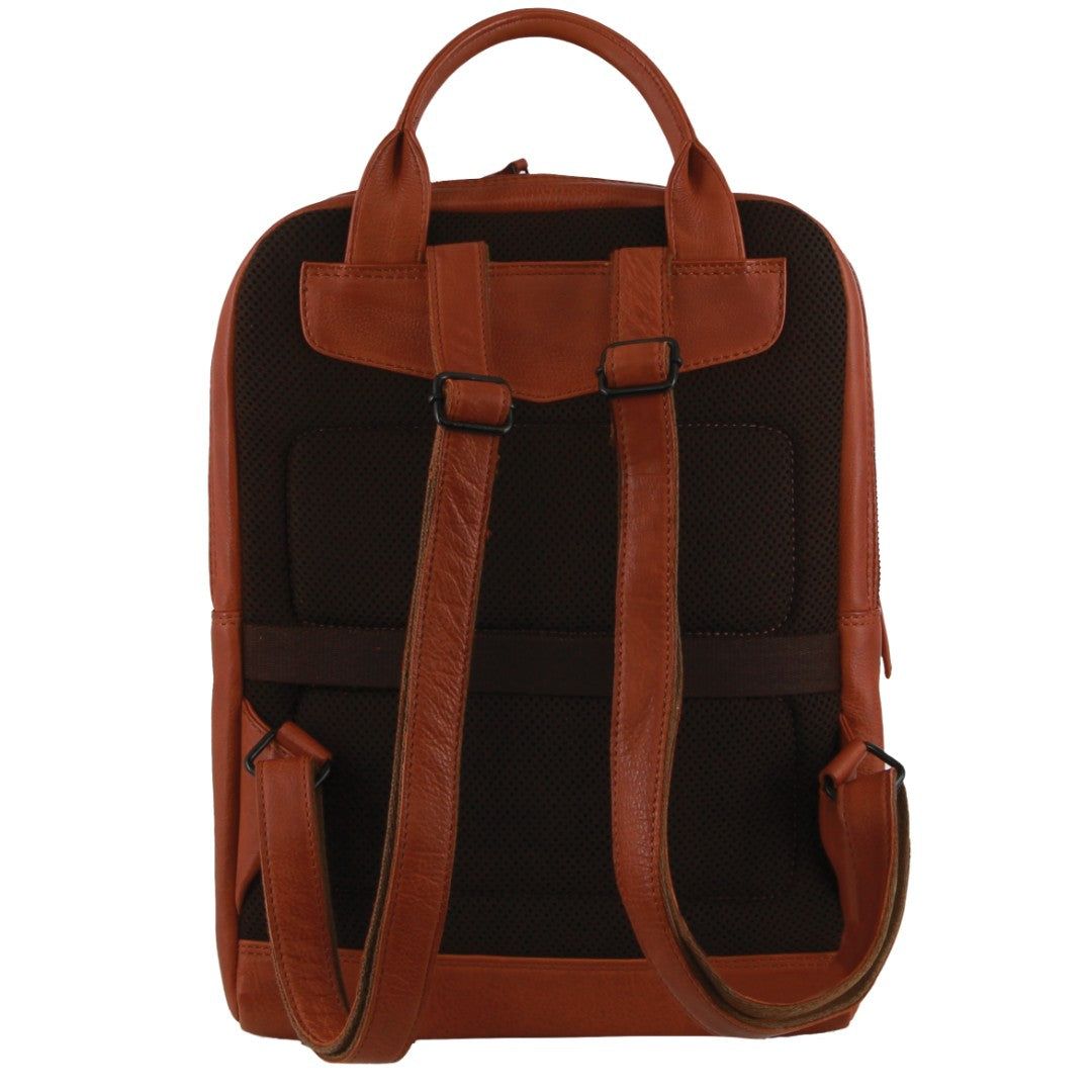 Brown Pierre Cardin Leather Business Laptop Backpack | 5023-EVGXS