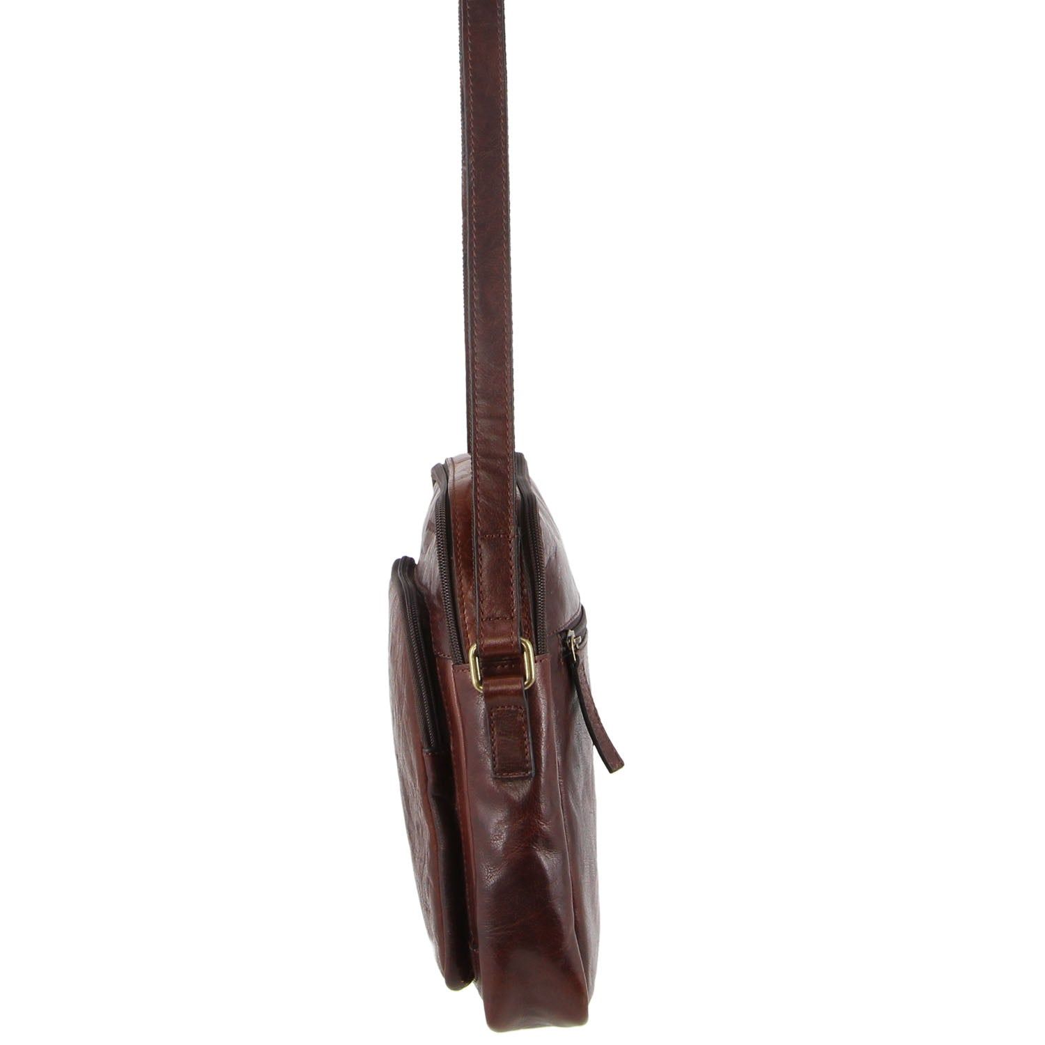 Brown Pierre Cardin Leather Cross-Body Bag | 9347-OATXY