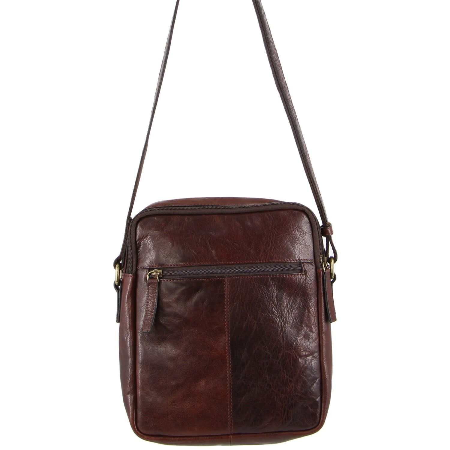 Brown Pierre Cardin Leather Cross-Body Bag | 9347-OATXY