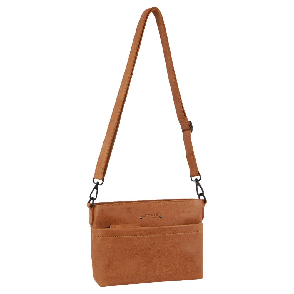 Brown Pierre Cardin Leather Cross-Body Bag | 2643-BYKSM