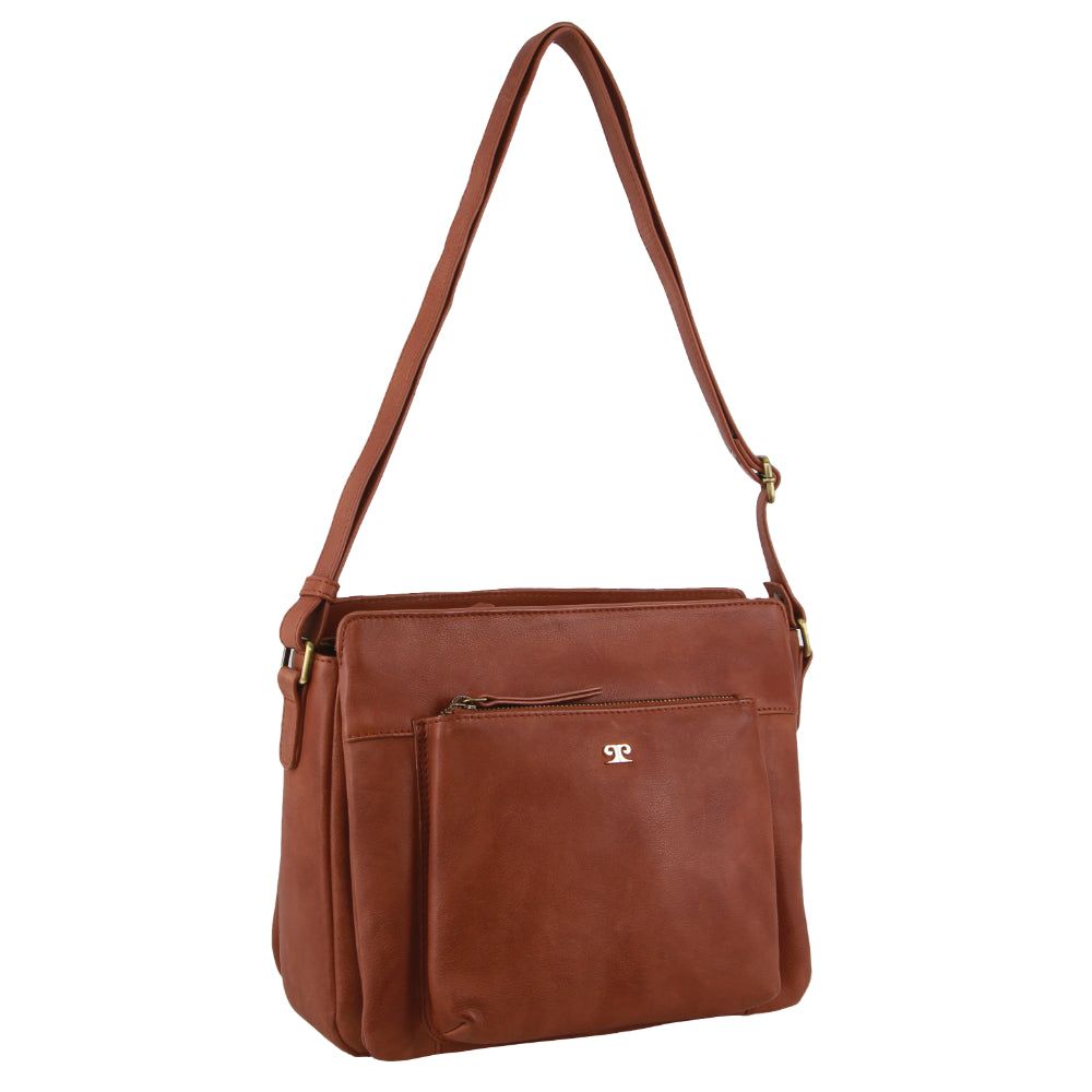 Brown Pierre Cardin Leather Cross-Body Bag | 0732-GQXEN