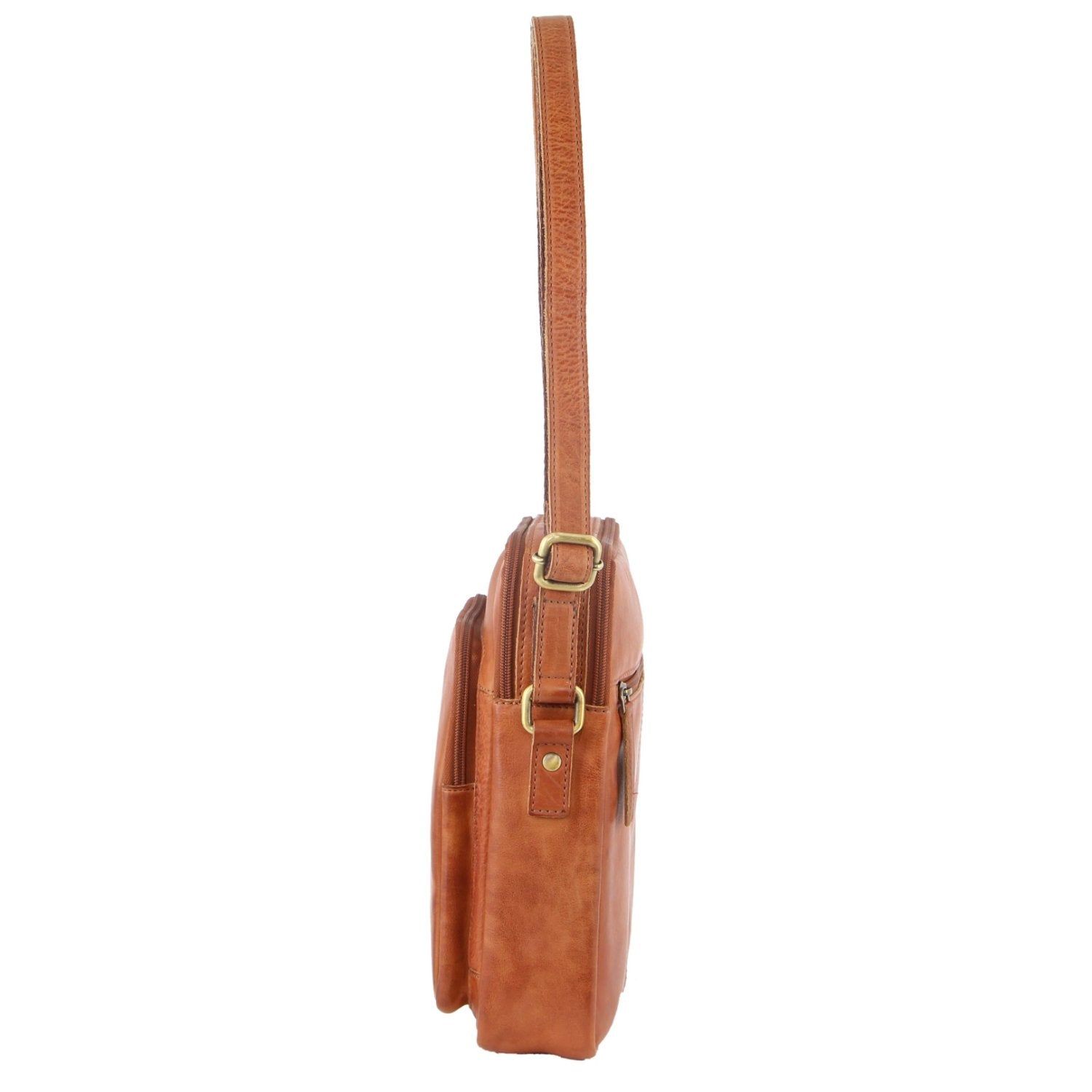 Brown Pierre Cardin Leather Cross-Body Bag | 6327-NWSXY