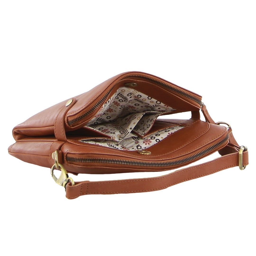 Brown Pierre Cardin Leather Crossbody Bag | 2356-OUSHC