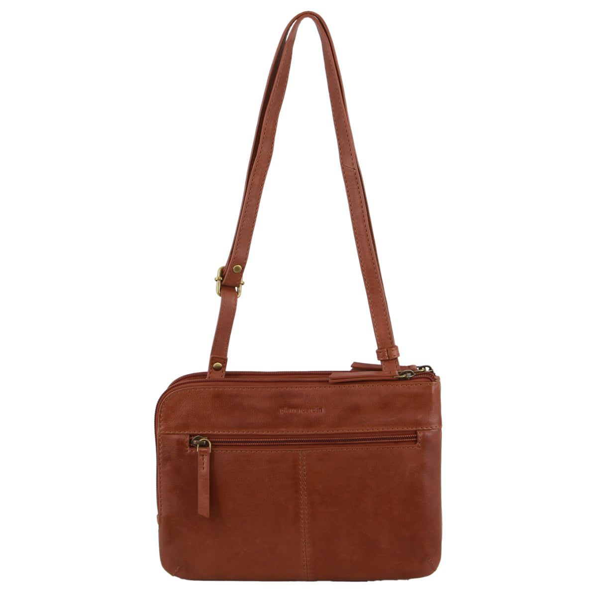 Brown Pierre Cardin Leather Crossbody Bag | 9603-VUMFY