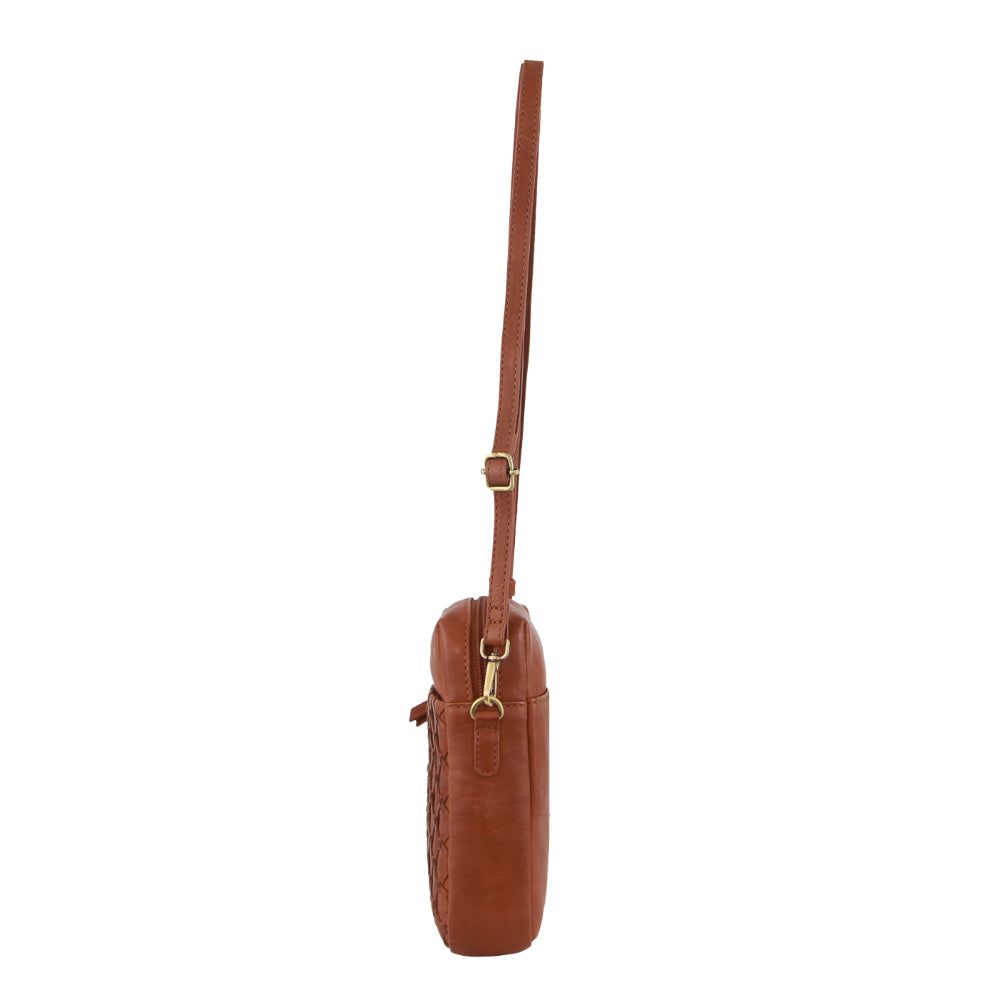 Brown Pierre Cardin Leather Embossed Phone Crossbody Bag | 1280-QZMEY