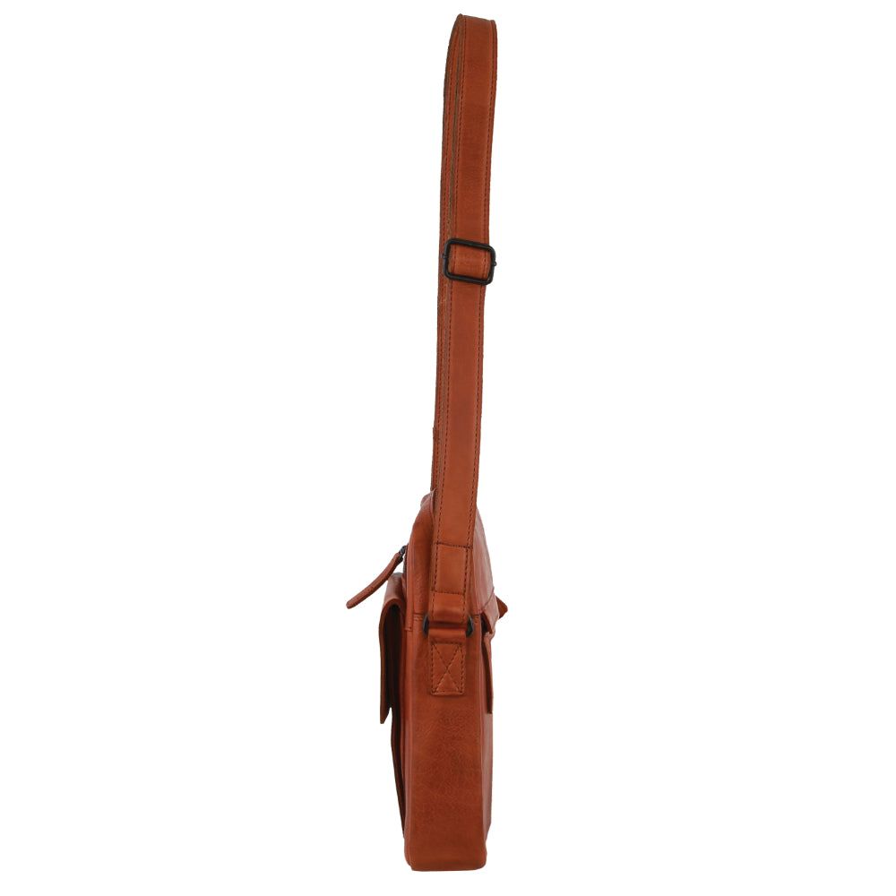 Brown Pierre Cardin Leather Multi-Compartment Cross-Body Bag | 5481-ZOHAQ