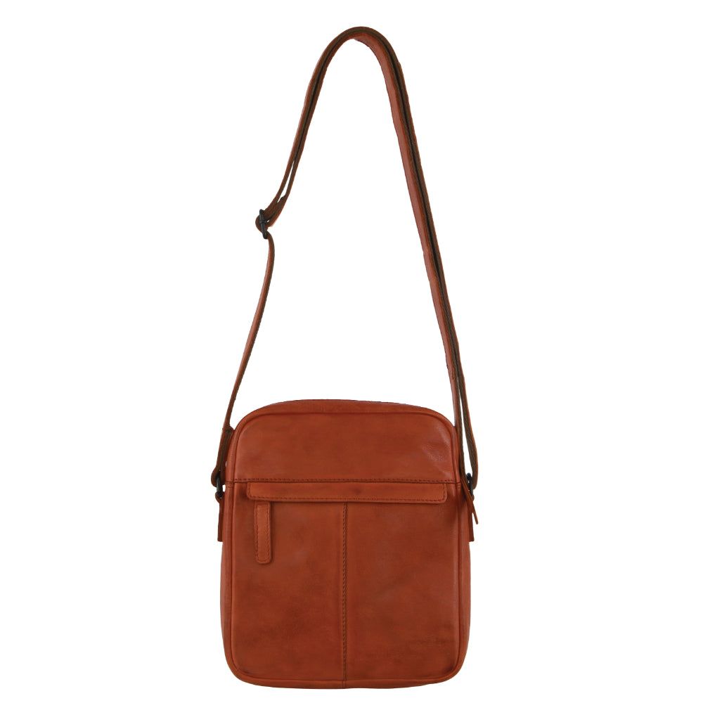 Brown Pierre Cardin Leather Multi-Compartment Cross-Body Bag | 5481-ZOHAQ