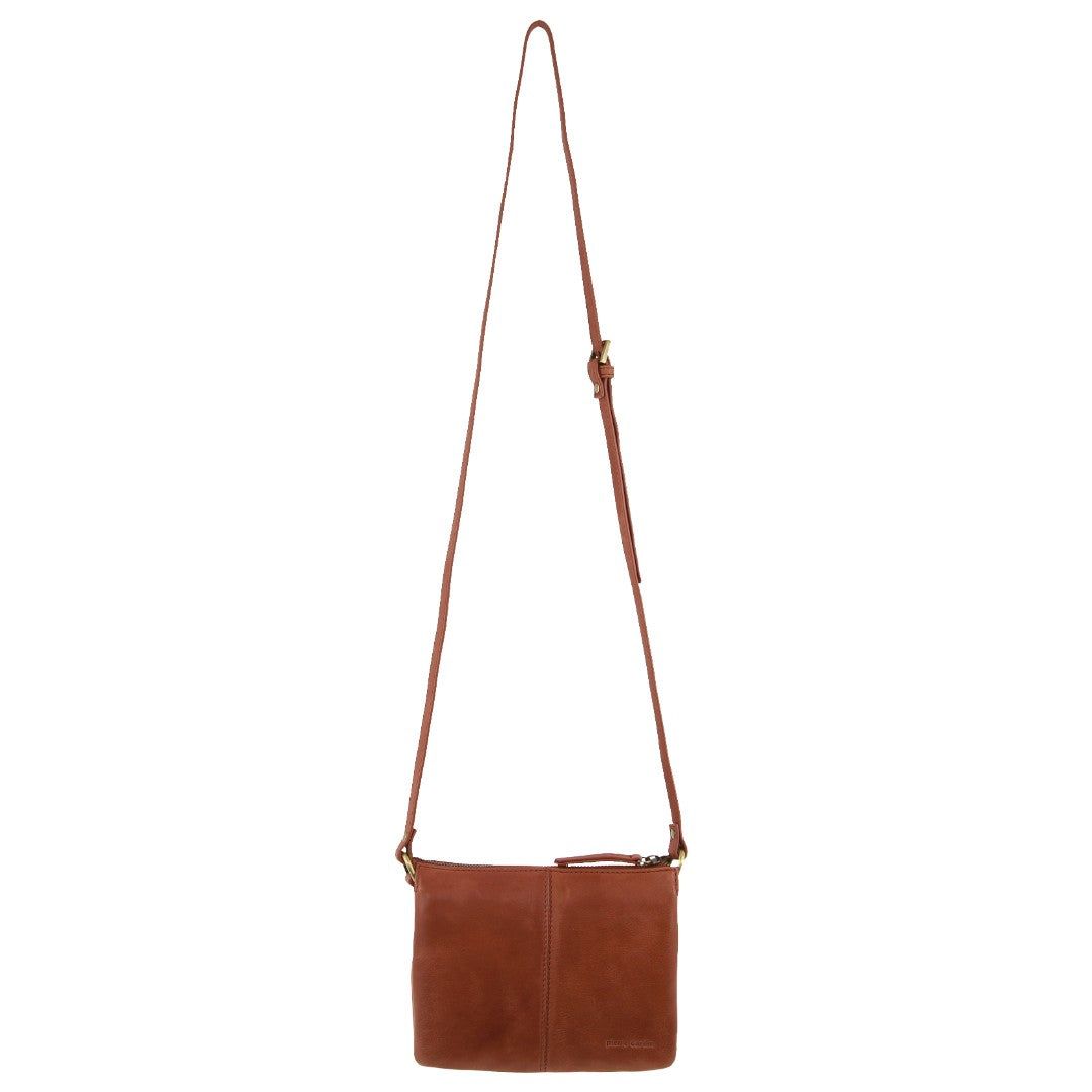 Brown Pierre Cardin Leather Sleek Crossbody Bag | 0264-YSTAD