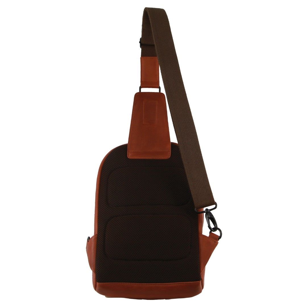 Brown Pierre Cardin Leather Sling Bag | 9046-OZTDB