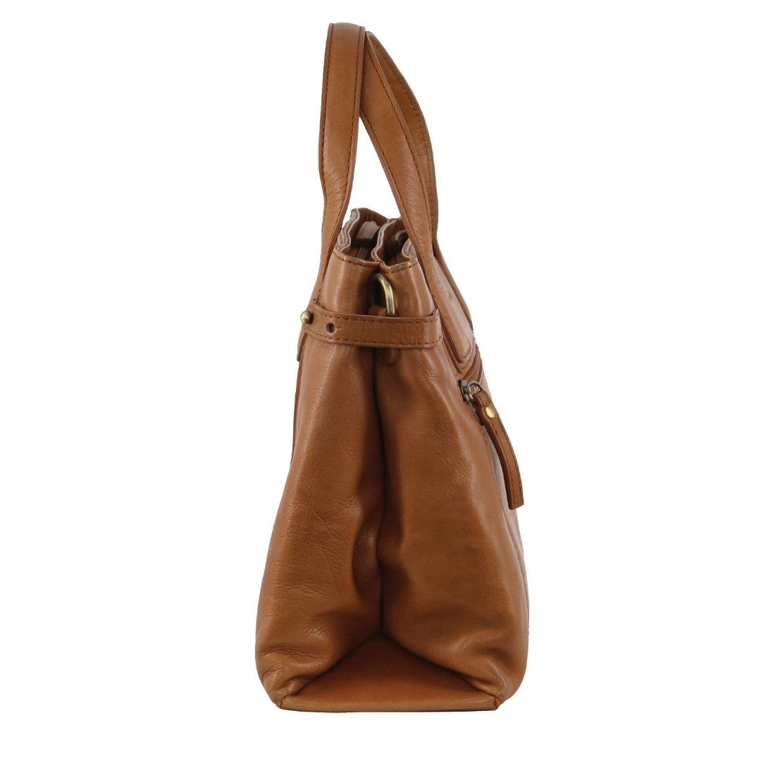 Brown Pierre Cardin Leather Stitch-design Tote Bag | 1548-IHCTU